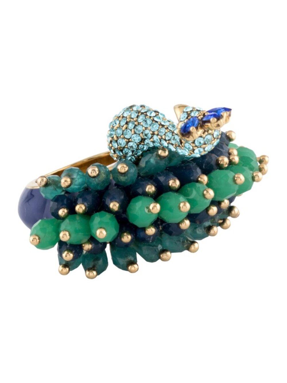 RARE Kate Spade Full Plume Peacock Cocktail Ring EXCELLENT CONDITION - Picture 8 of 8